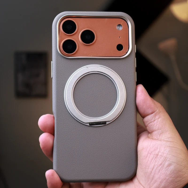 Premium Leather Stand Case iPhone 17 Pro Max