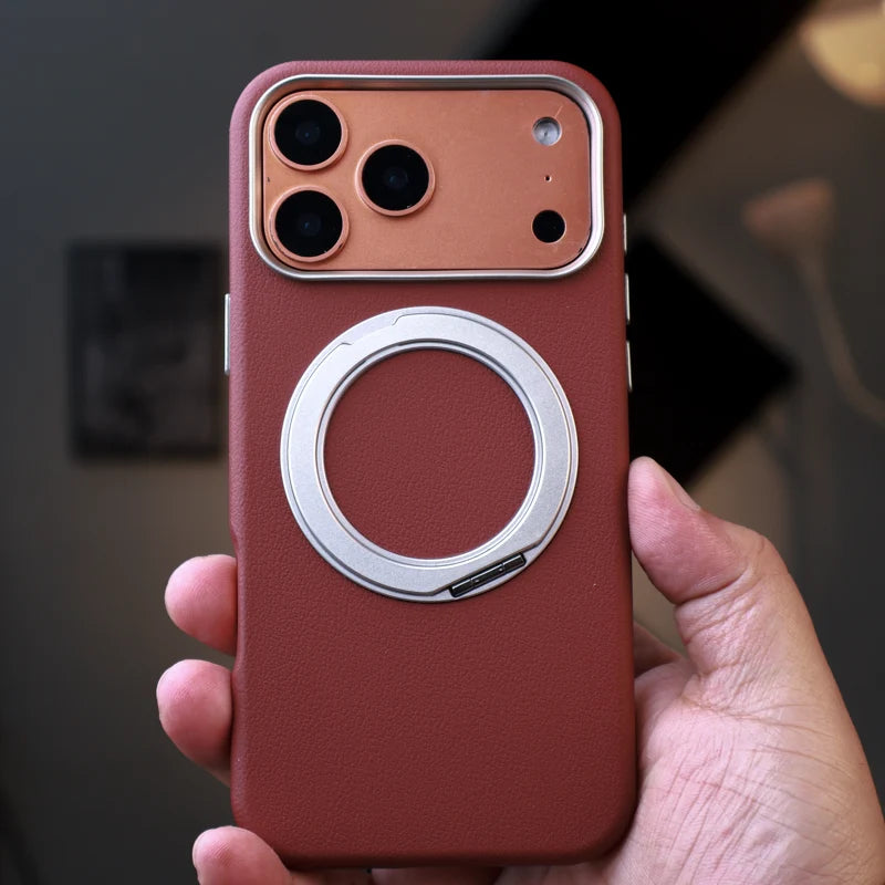 Premium Leather Stand Case iPhone 17 Pro Max