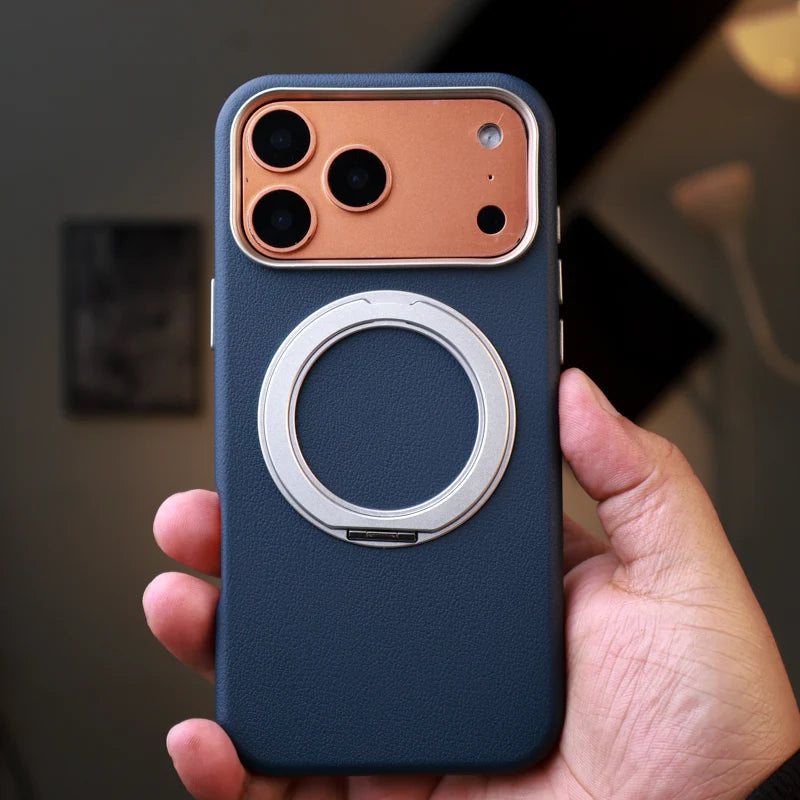 Premium Leather Stand Case iPhone 17 Pro Max