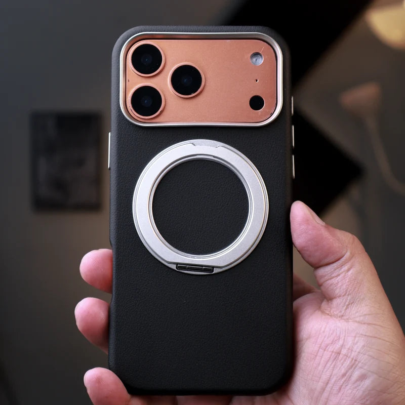 Premium Leather Stand Case iPhone 17 Pro Max