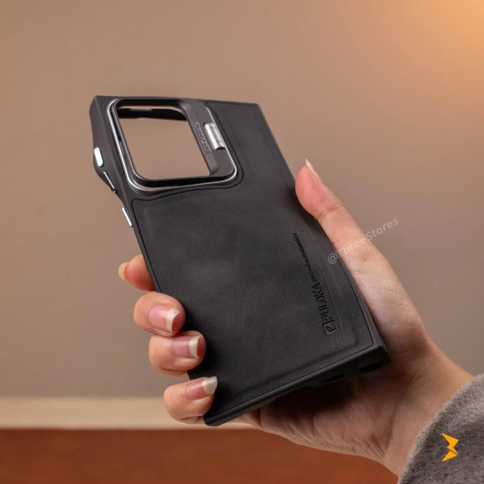 Puloka KickSnap Leather Case Samsung S22 Ultra - Three