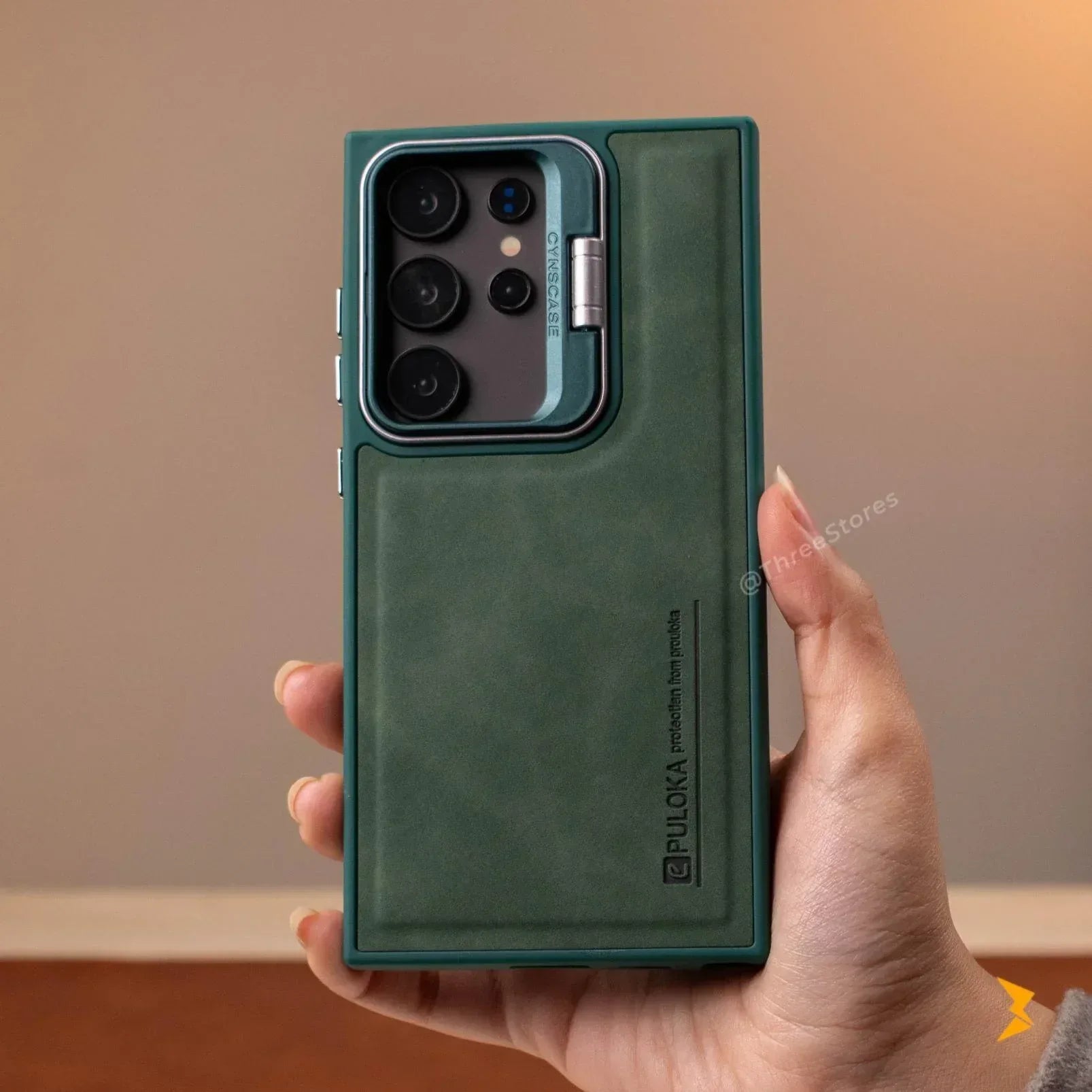 Puloka KickSnap Leather Case Samsung S22 Ultra - Three