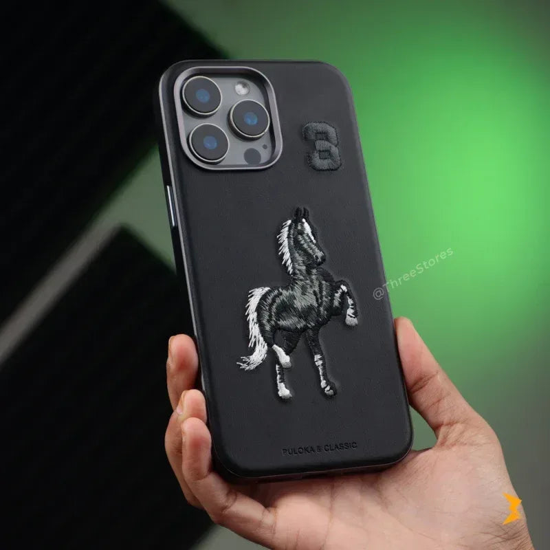 Puloka Loshad Anti Scratch Leather Case iPhone 15 Pro Max - Three