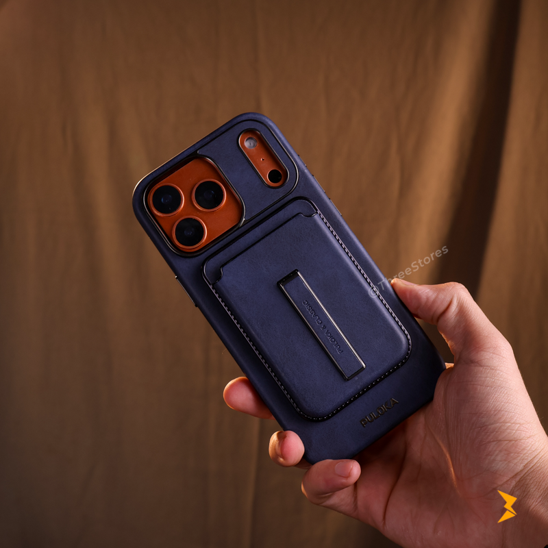 Puloka Magnetic Card Holder Leather Case iPhone 17 Pro Max