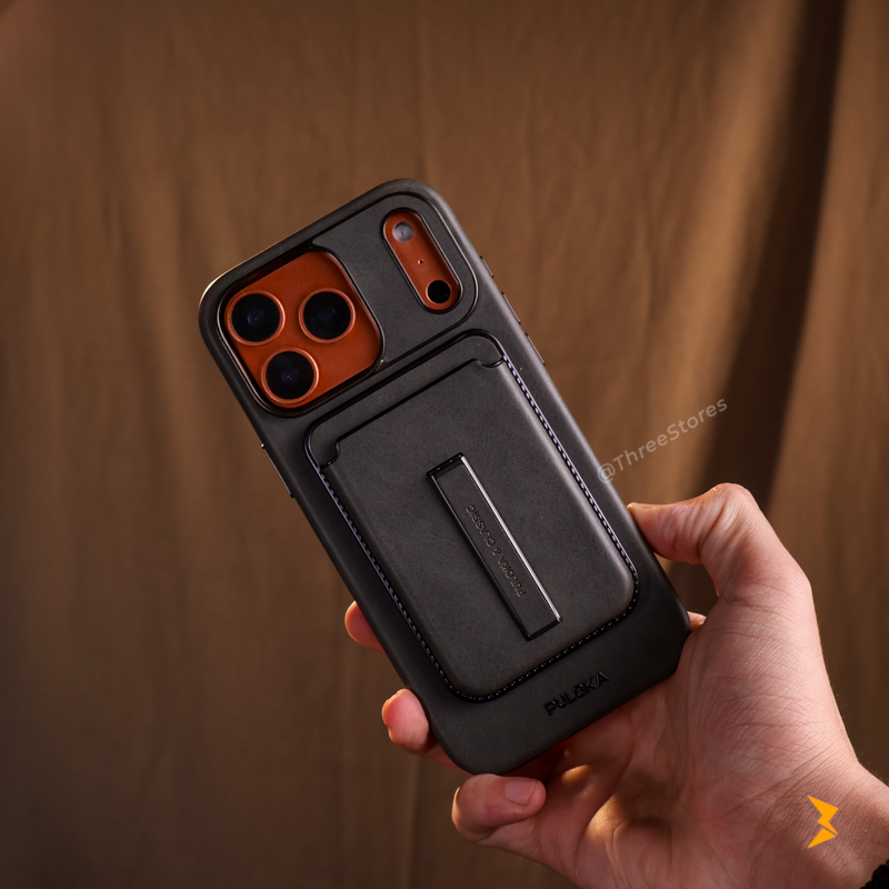 Puloka Magnetic Card Holder Leather Case iPhone 17 Pro Max