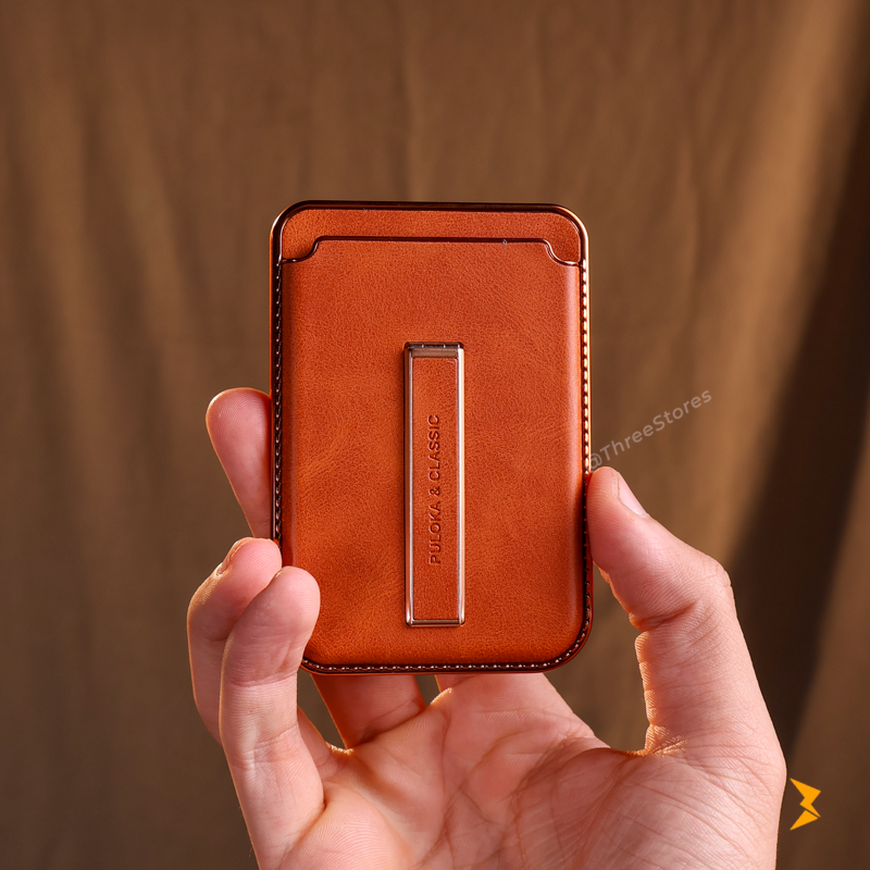 Puloka Magnetic Card Holder Leather Case iPhone 17 Pro Max