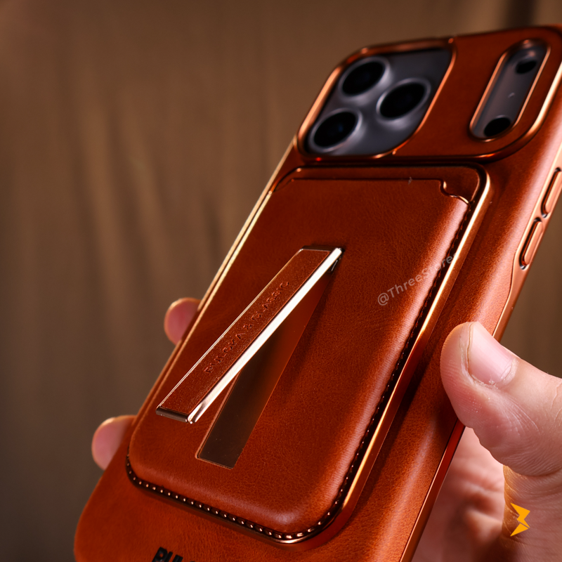 Puloka Magnetic Card Holder Leather Case iPhone 17 Pro Max