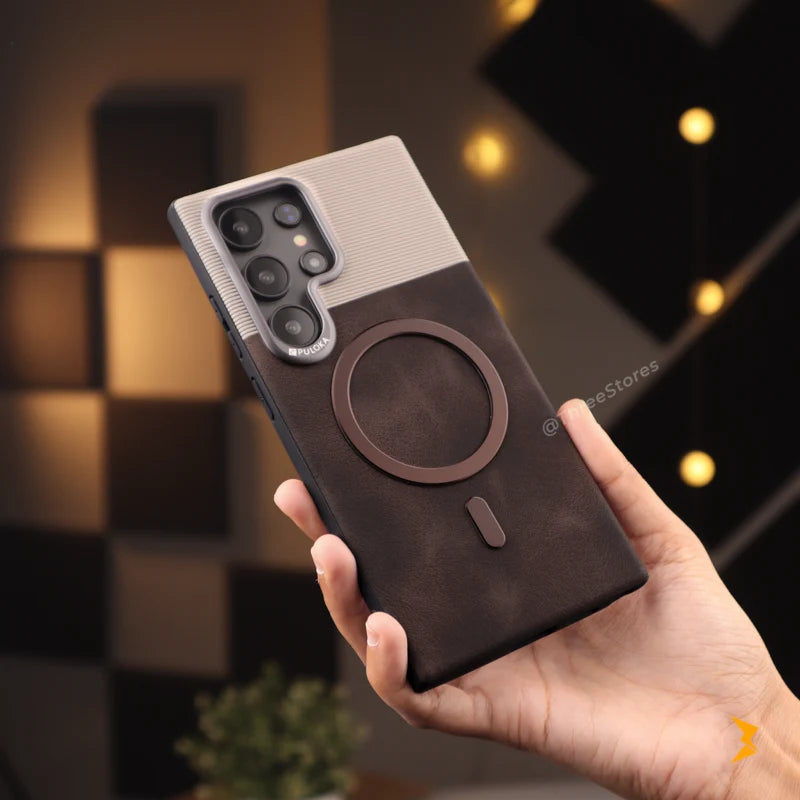 Puloka Vintage Leather Magsafe Case Samsung S23 Ultra