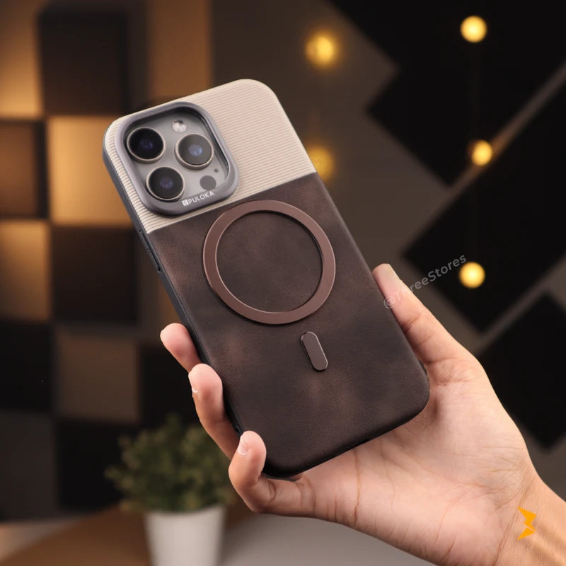 Puloka Vintage Leather Magsafe Case iPhone 16 Pro Max