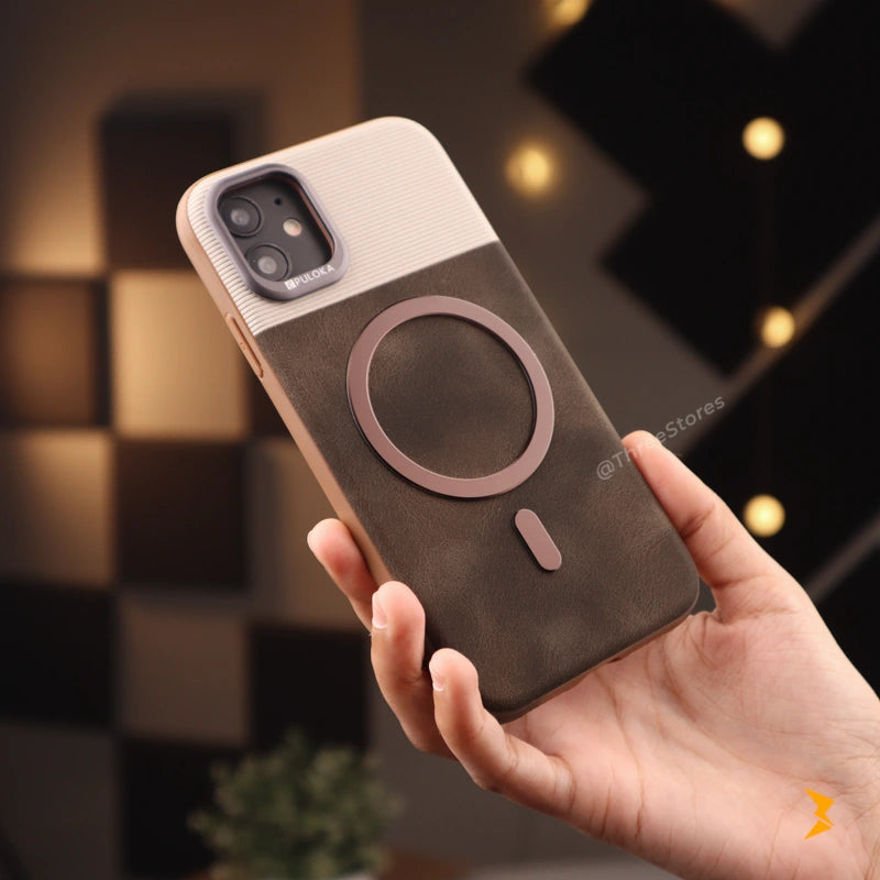 Puloka Vintage Leather Magsafe Case iPhone 12