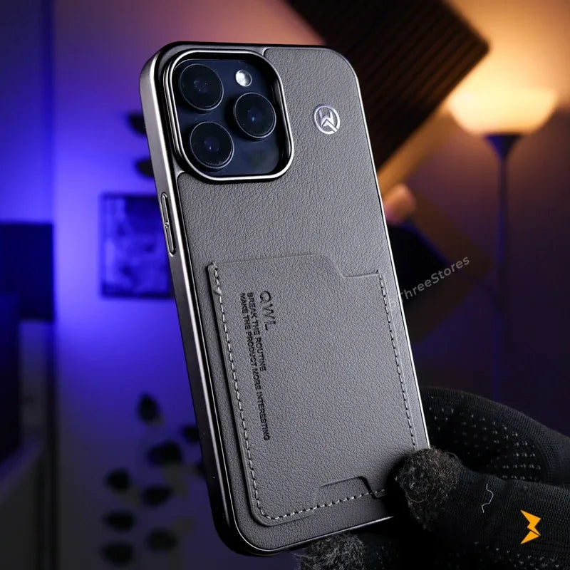 QWL Leather Wallet Case iPhone 15 Pro Max - Three