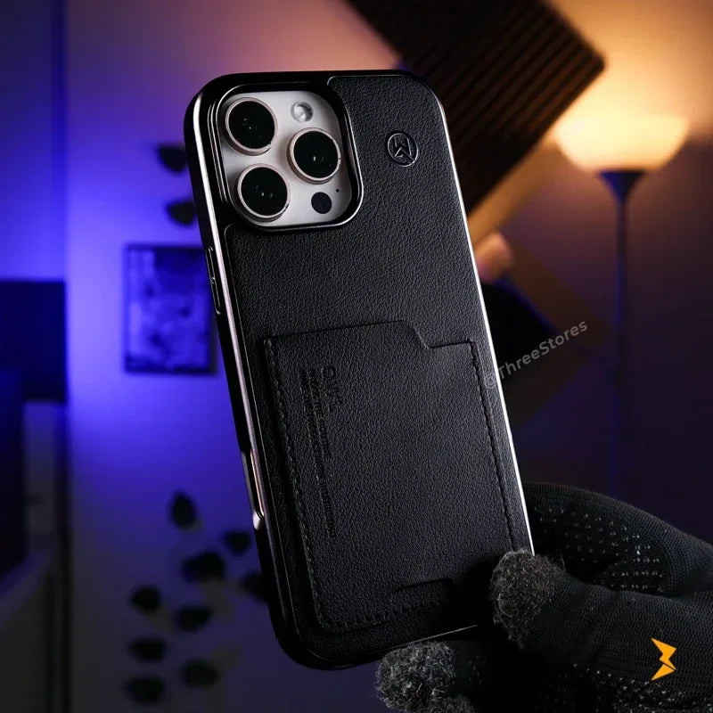 QWL Leather Wallet Case iPhone 16 Pro Max - Three