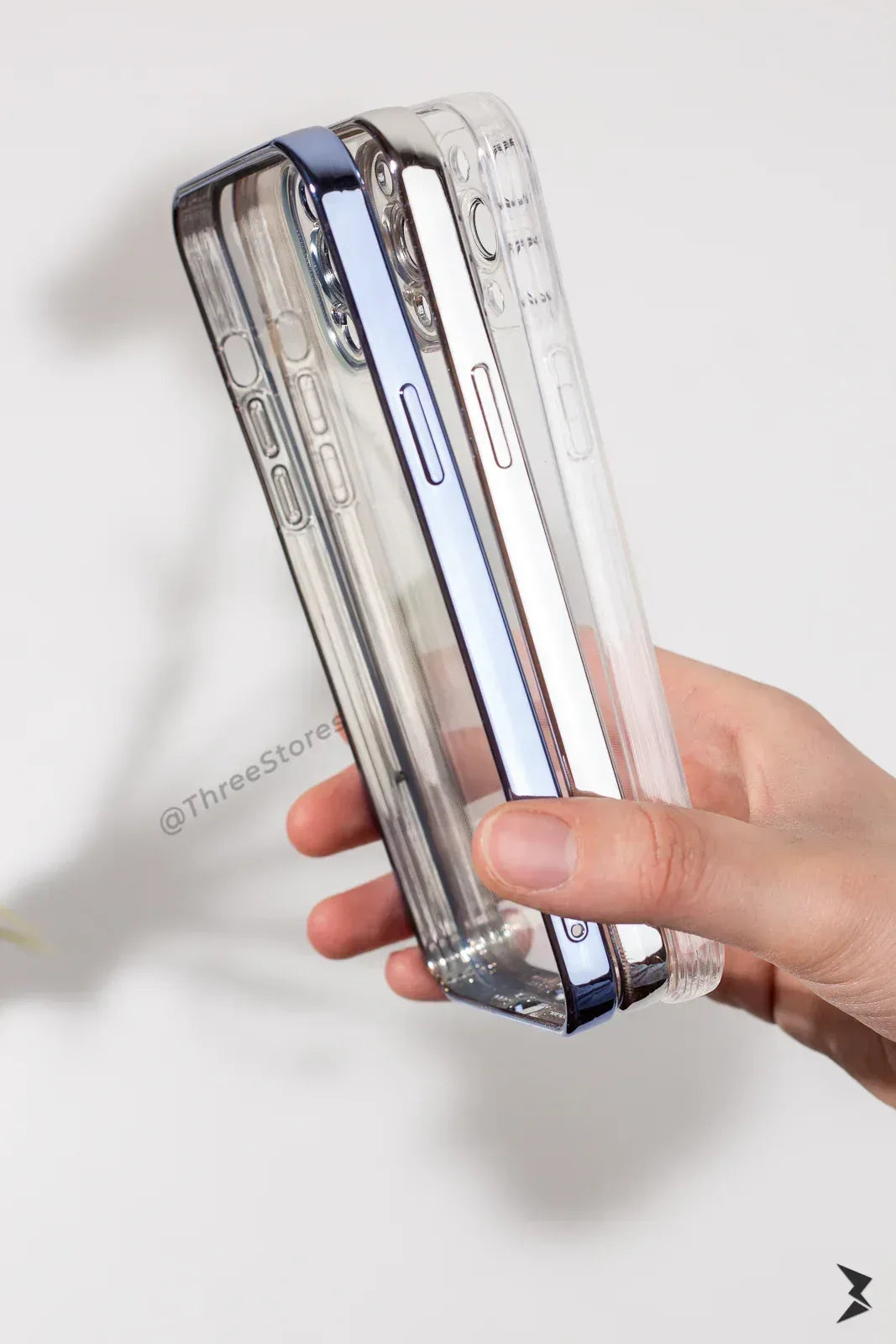 QY Glossy Transparent Camera Protective Case iPhone 12 - Three