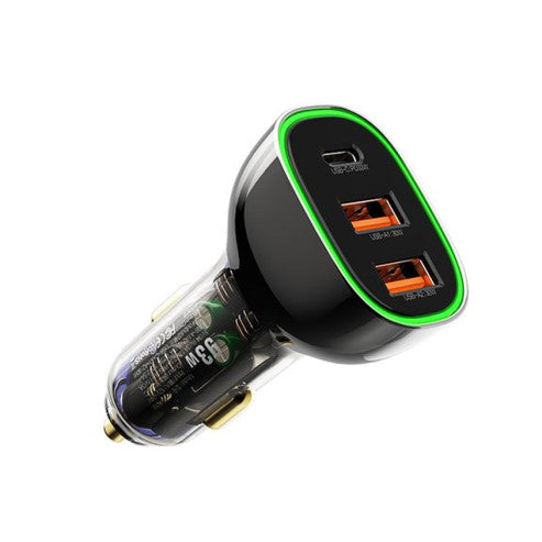 Recci 3 Ports Journey Transparent Car Charger RCC-N18