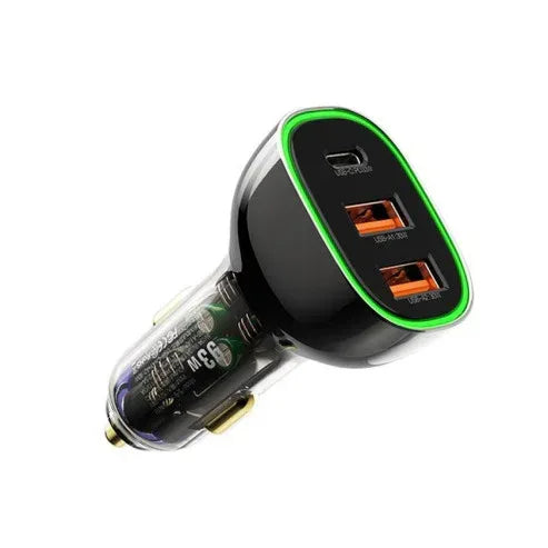 Recci 3 Ports Journey Transparent Car Charger RCC-N18 - Three