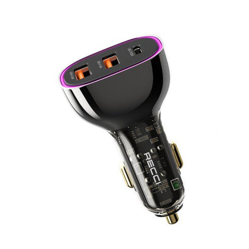 Recci 3 Ports Journey Transparent Car Charger RCC-N18