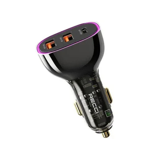 Recci 3 Ports Journey Transparent Car Charger RCC-N18 - Three
