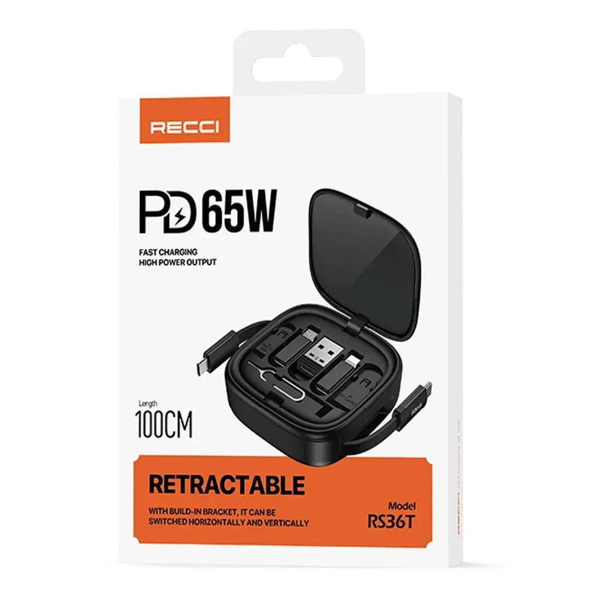 RECCI 5-in-1 Retractable Cable Charging Kit RS36T - Three