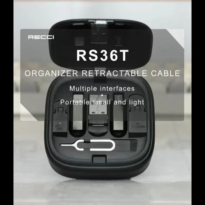 RECCI 5-in-1 Retractable Cable Charging Kit RS36T - Three