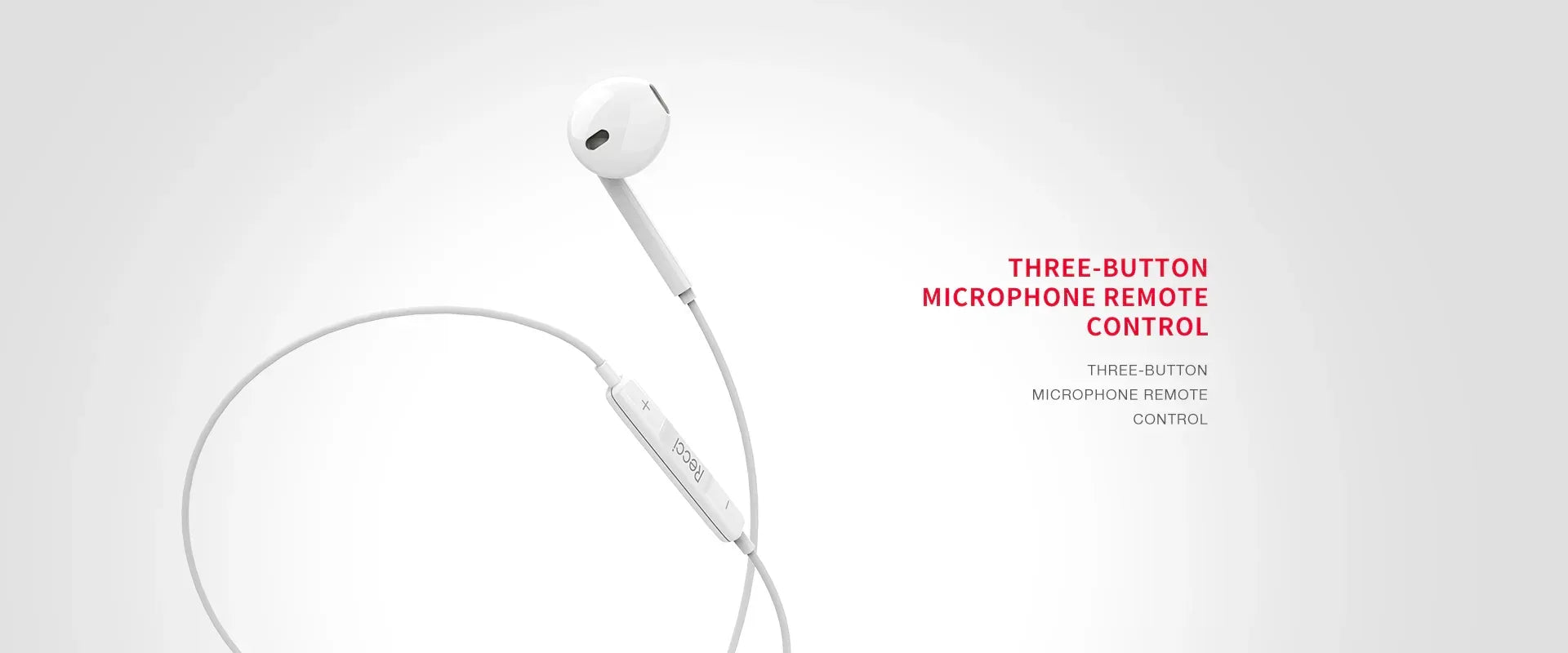 Recci Aux Wired Earphone Rep-L07 - Three
