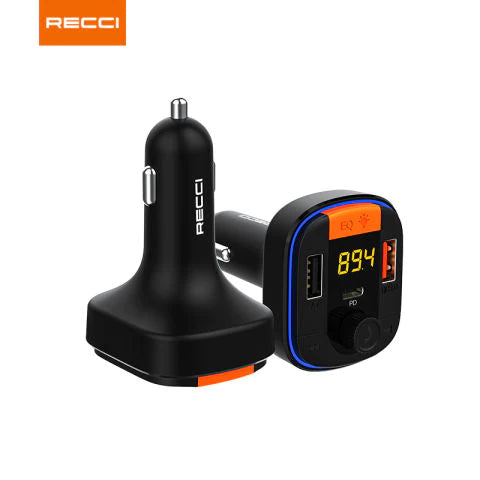 Recci Bluetooth FM Transmitter 48W Fast Charging RQ01