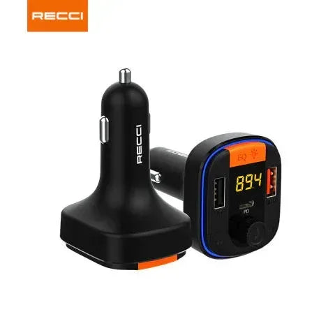 Recci Bluetooth FM Transmitter 48W Car Charger RQ01 - Three