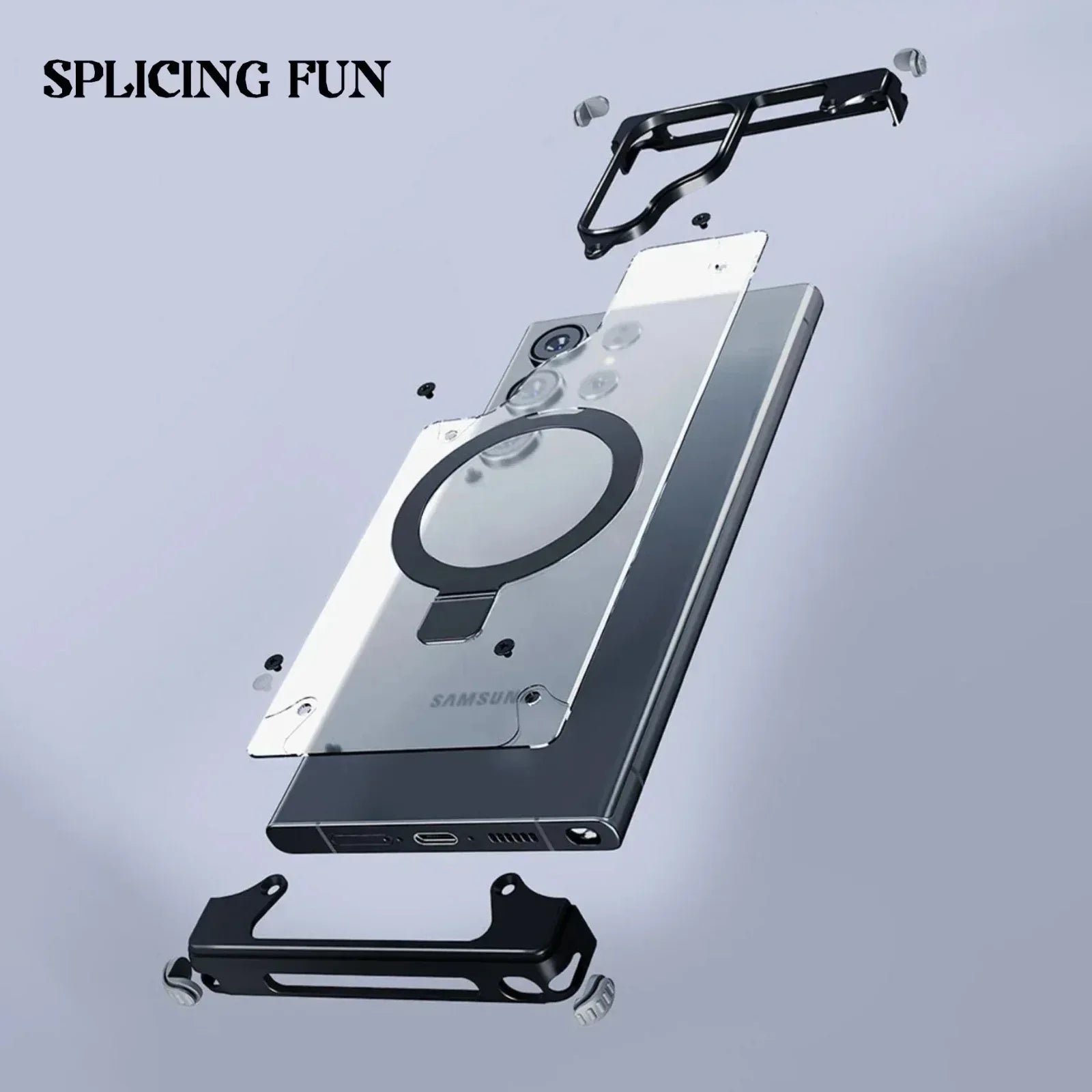 Rimless Metal Magnetic Stand Case Samsung S24 Ultra - Three