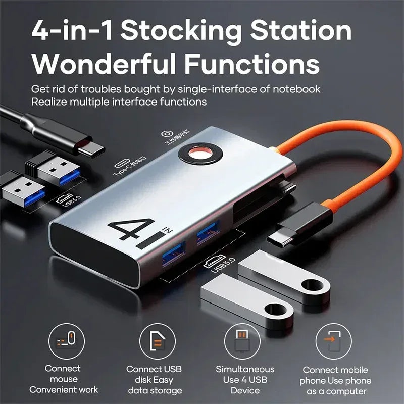 Rock 4 in 1 Type-C TO USB3.0 +Type-C Converter TR25 - Three