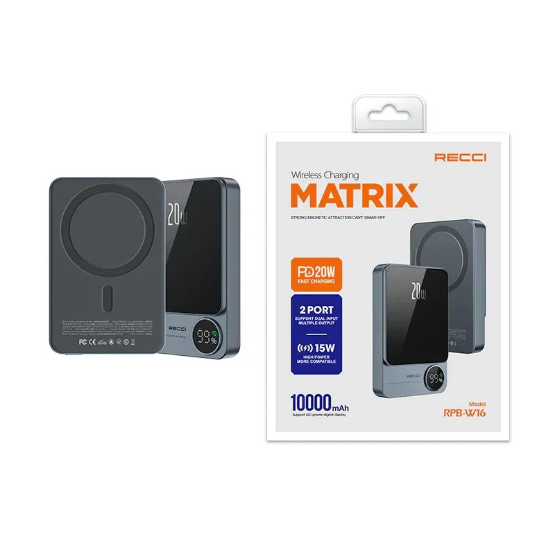 Recci Matrix MagSafe Magnetic Wireless Power Bank RPB-W16 - Three