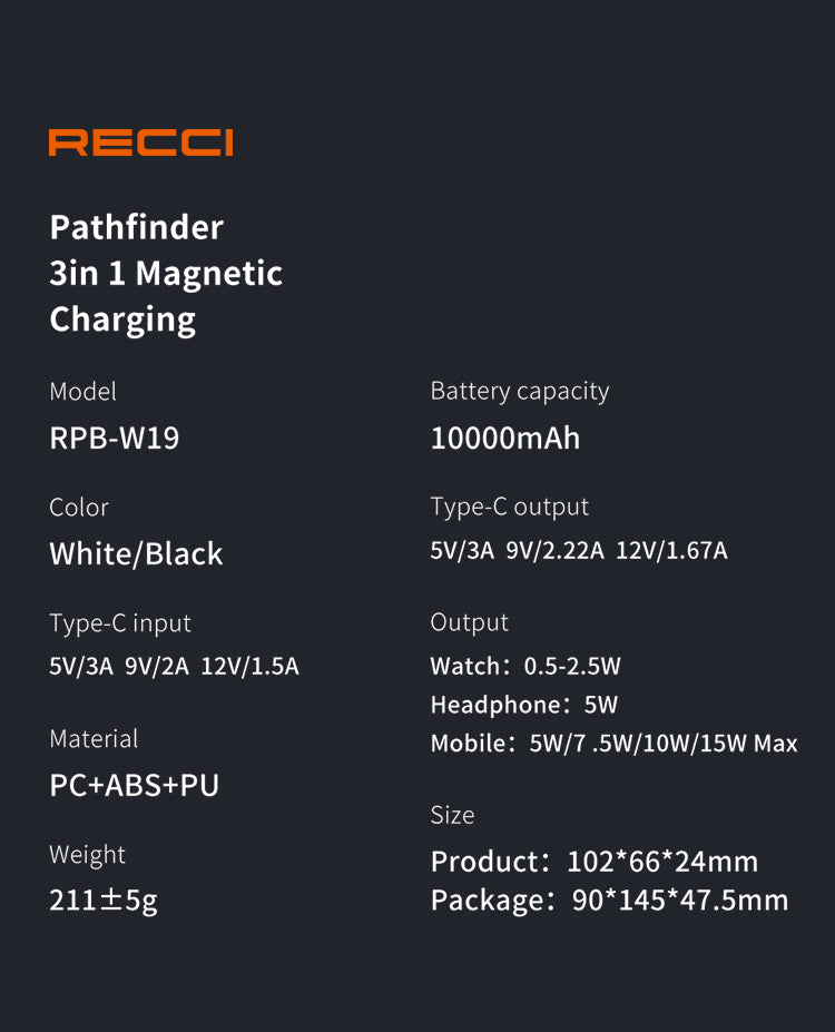 Recci Wireless Magnetic Power Bank