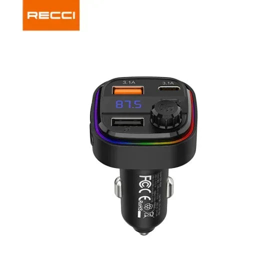 RECCI 15W+15W Multi-Functional With FM Car Charger RQ08 - Three