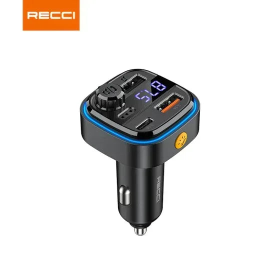 RECCI 15W+15W Multi-Functional With FM Car Charger RQ08 - Three
