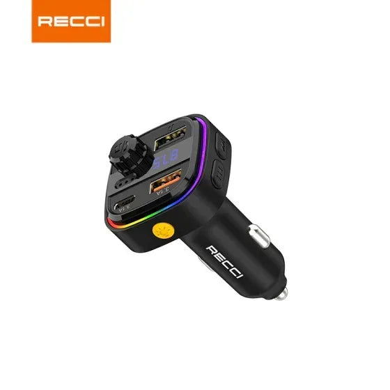 RECCI 15W+15W Multi-Functional With FM Car Charger RQ08 - Three