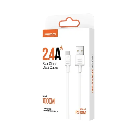 Recci Fast Charging and Data Cable Micro to USB 2.4A RS10M - Three