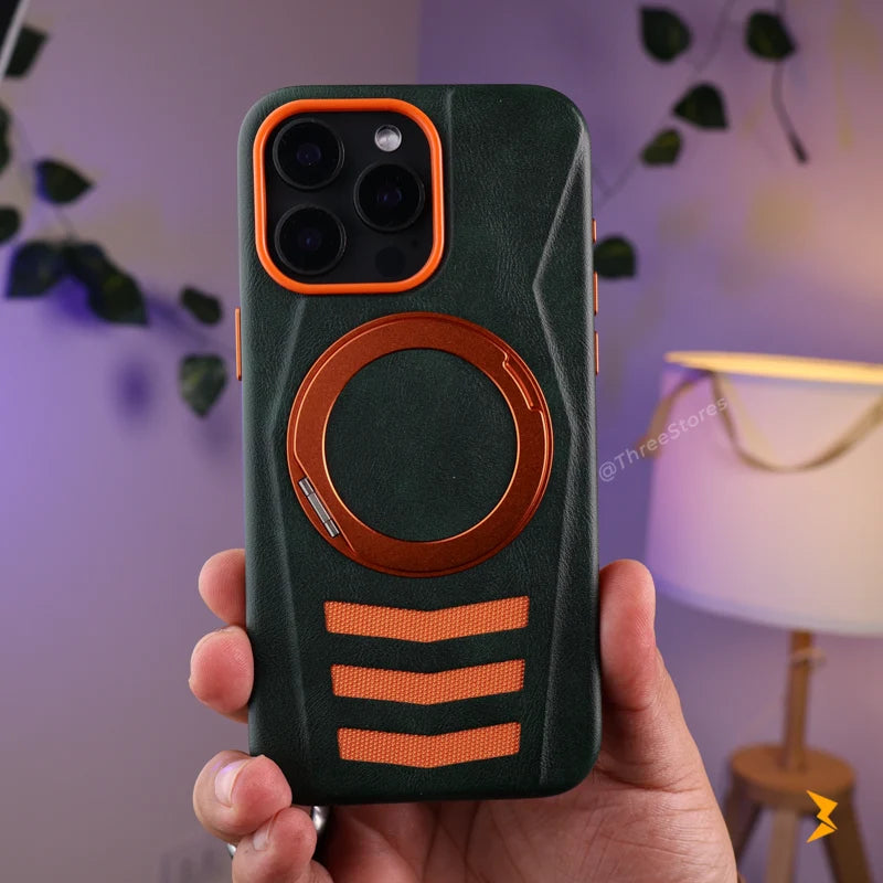 Rank Leather Magsafe Stand Case iPhone 15 Pro Max