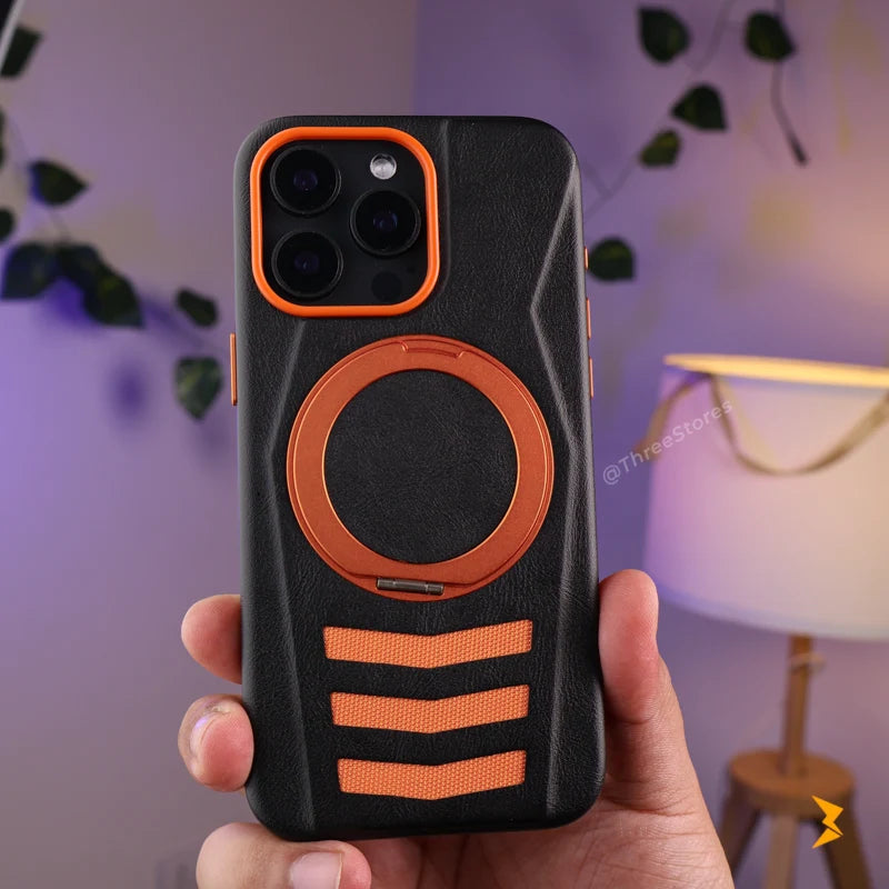 Rank Leather Magsafe Stand Case iPhone 15 Pro Max