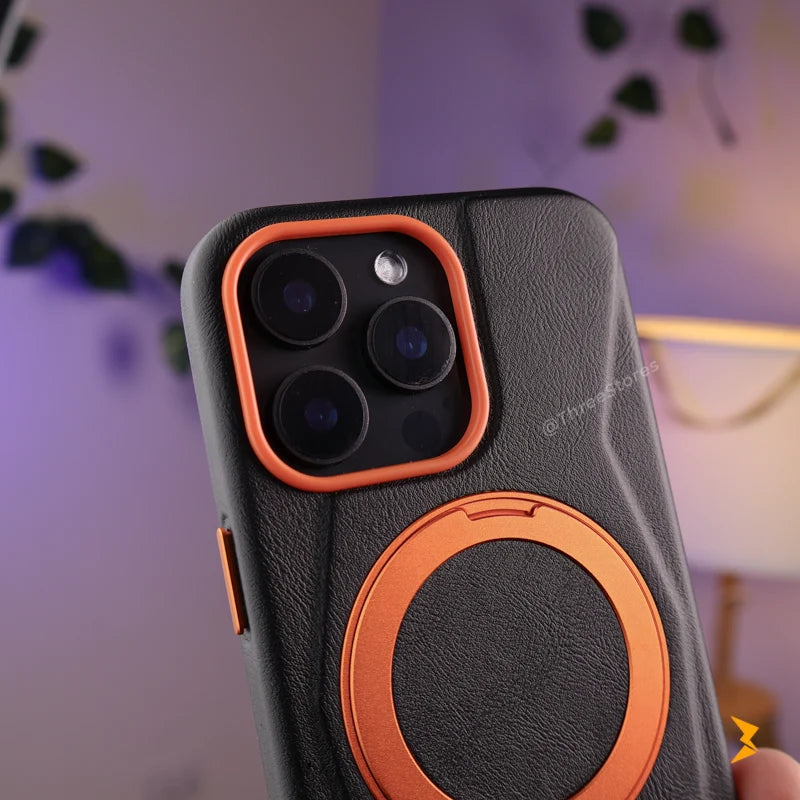 Rank Leather Magsafe Stand Case iPhone 15 Pro Max