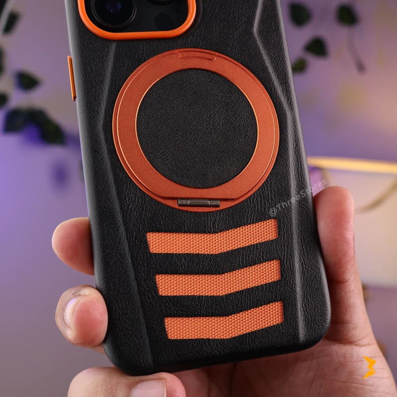 Rank Leather Magsafe Stand Case iPhone 15 Pro Max