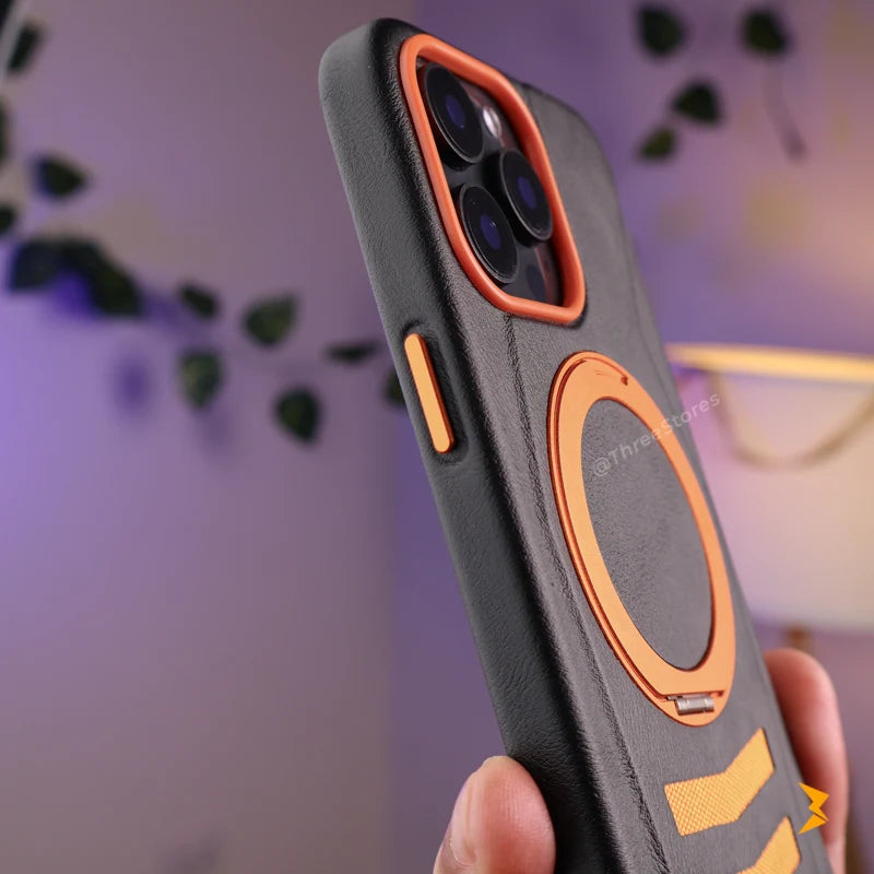 Rank Leather Magsafe Stand Case iPhone 15 Pro Max
