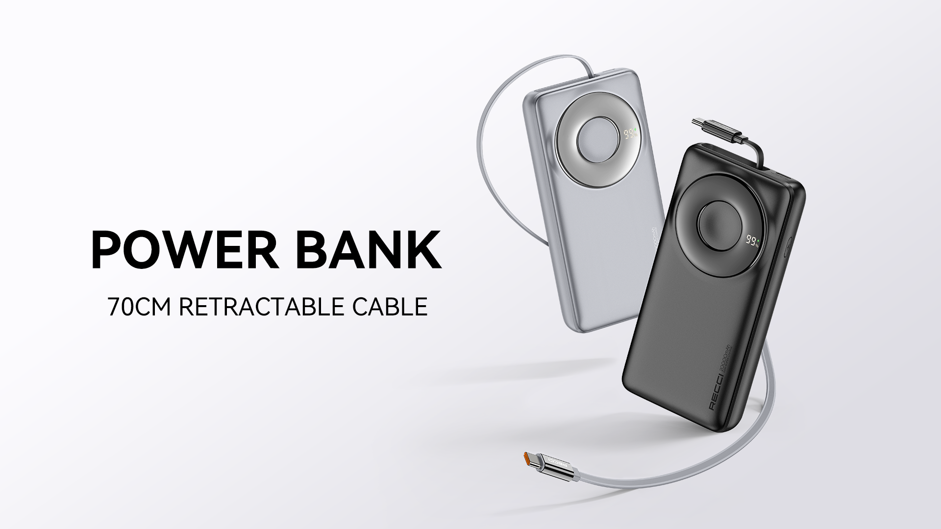 Recci 20000 mAh Power Bank With Type-C Cable 65W RPB-P72