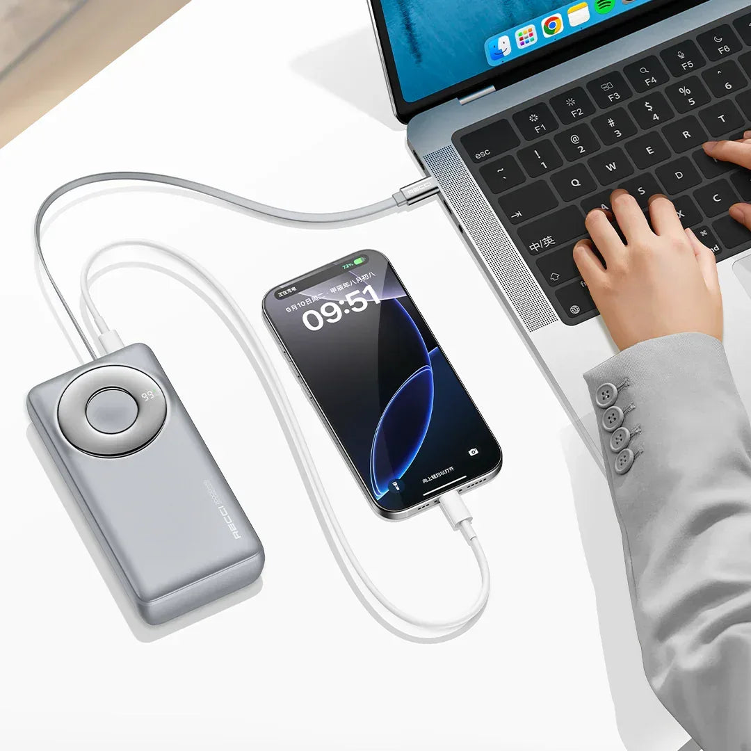 Recci 20000 mAh Power Bank With Type-C Cable 65W RPB-P72 - Three