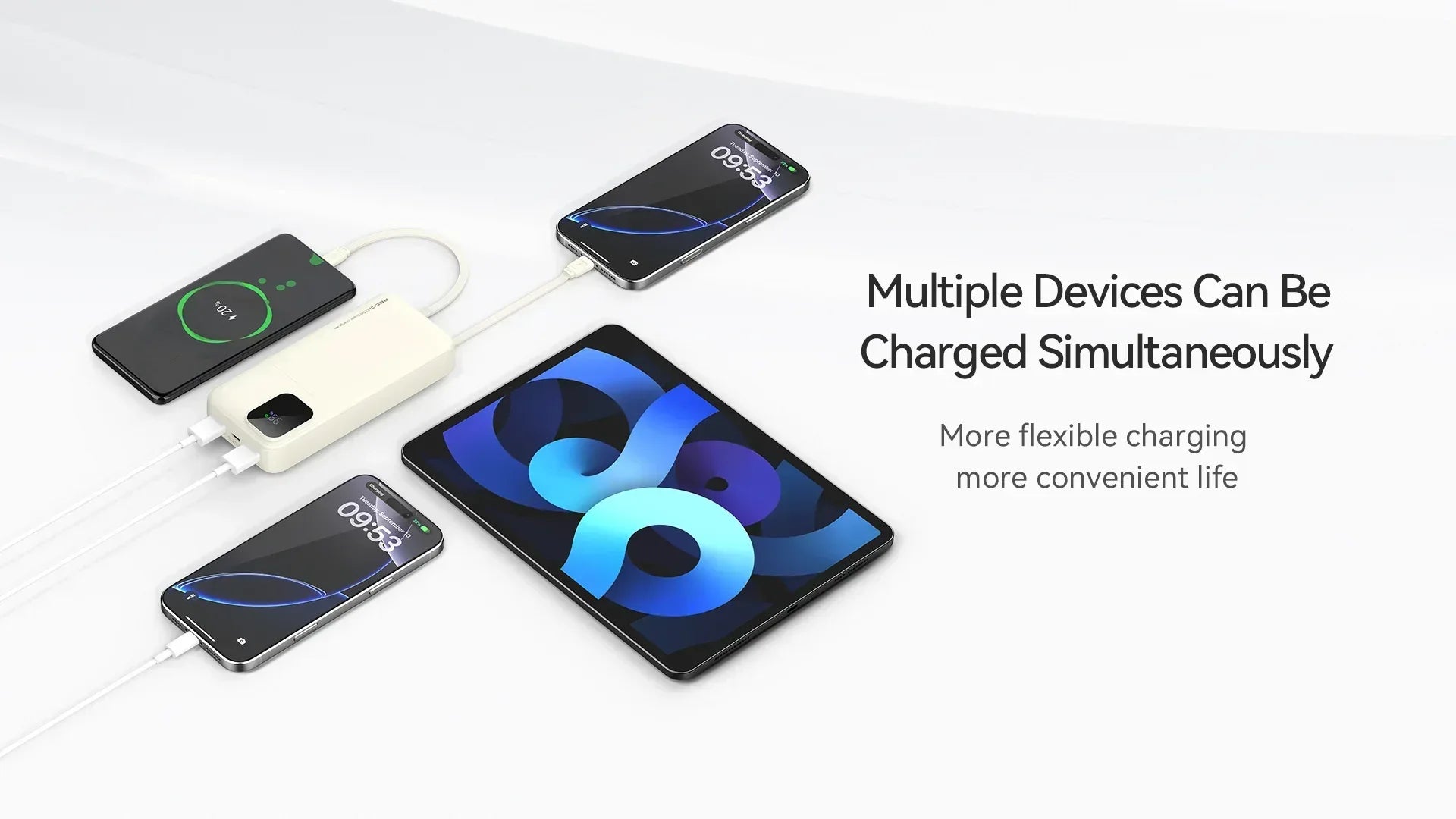 Recci 22.5W PD 20W Fast Charging 20000 mAh Power Bank RPB-P68 - Three