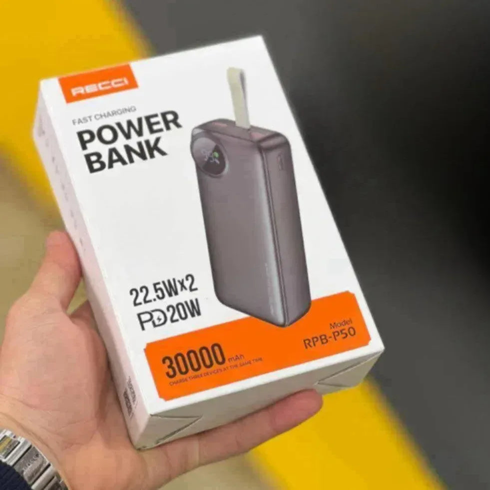 Recci 30000 MAh Power Bank RPB-P50 - Three