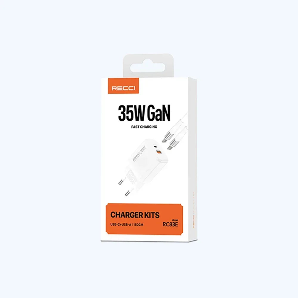 Recci 35W GaN Fast Wall Charger RC83E - Three