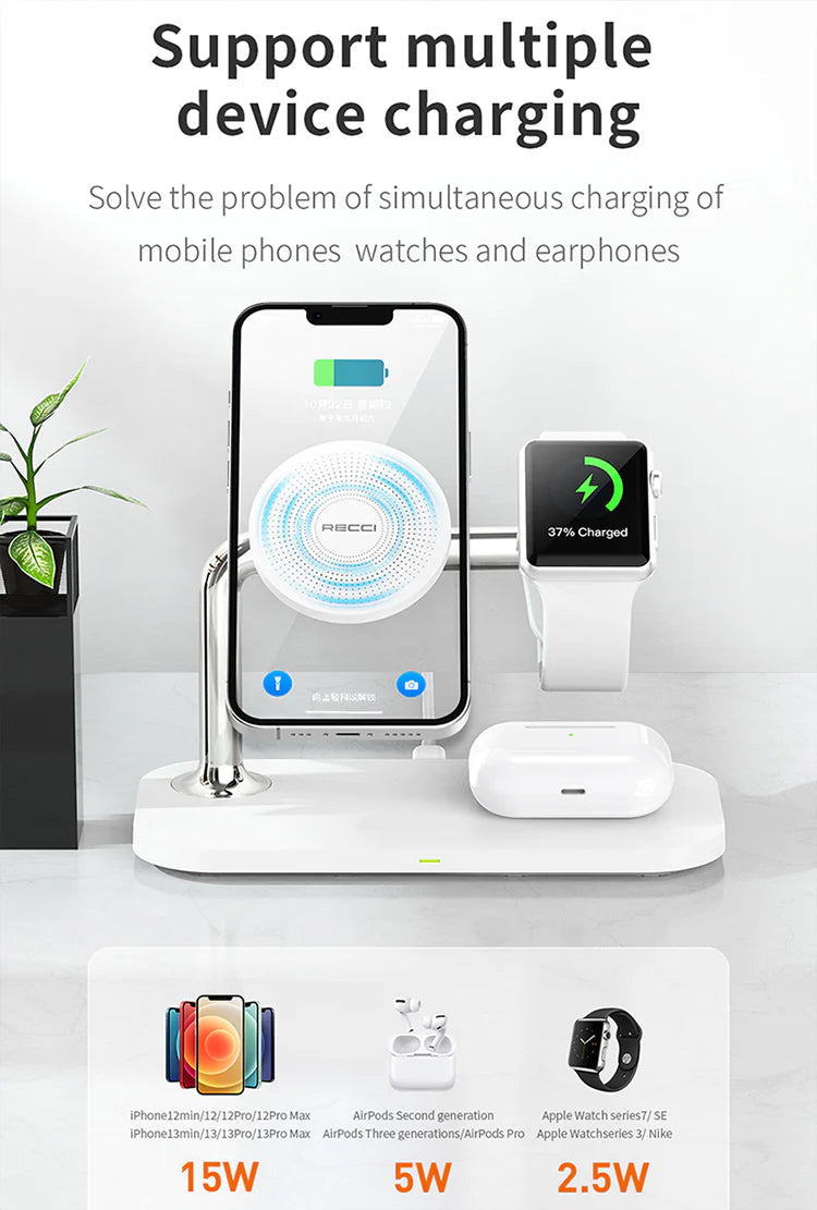 Recci 3 In 1Magnetic Wireless Charger RCW-20