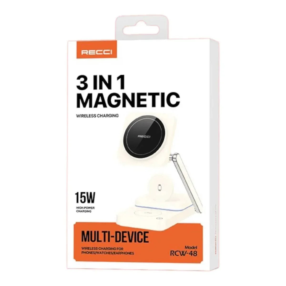 Recci 3 in 1 Magnetic Wireless Charger RCW-48 - Three
