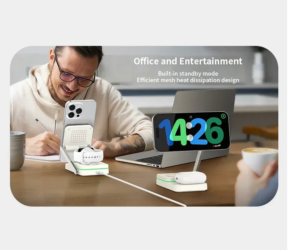 Recci 3 in 1 Magnetic Wireless Charger RCW-48 - Three