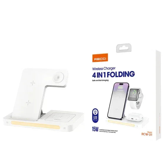 Recci 4 in 1 Folding Wireless Charger RCW-31 - Three