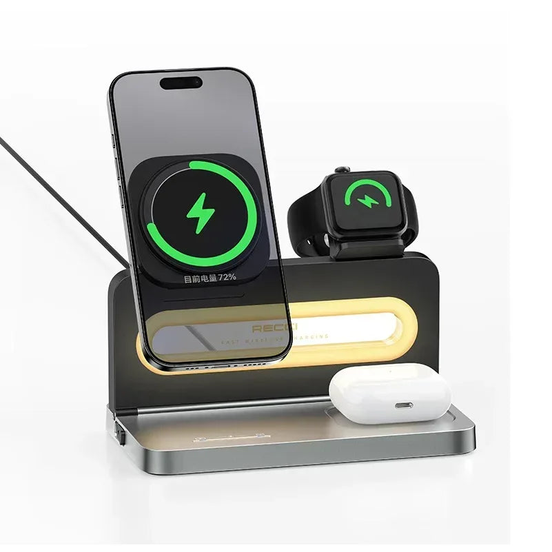 Recci 4 in 1 Wireless Charging 15W Ambient Light RCW-49 - Three