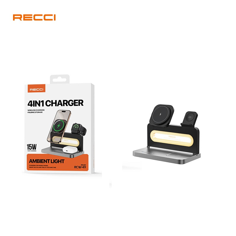Recci 4 in 1 Wireless Charging 15W Ambient Light RCW-49